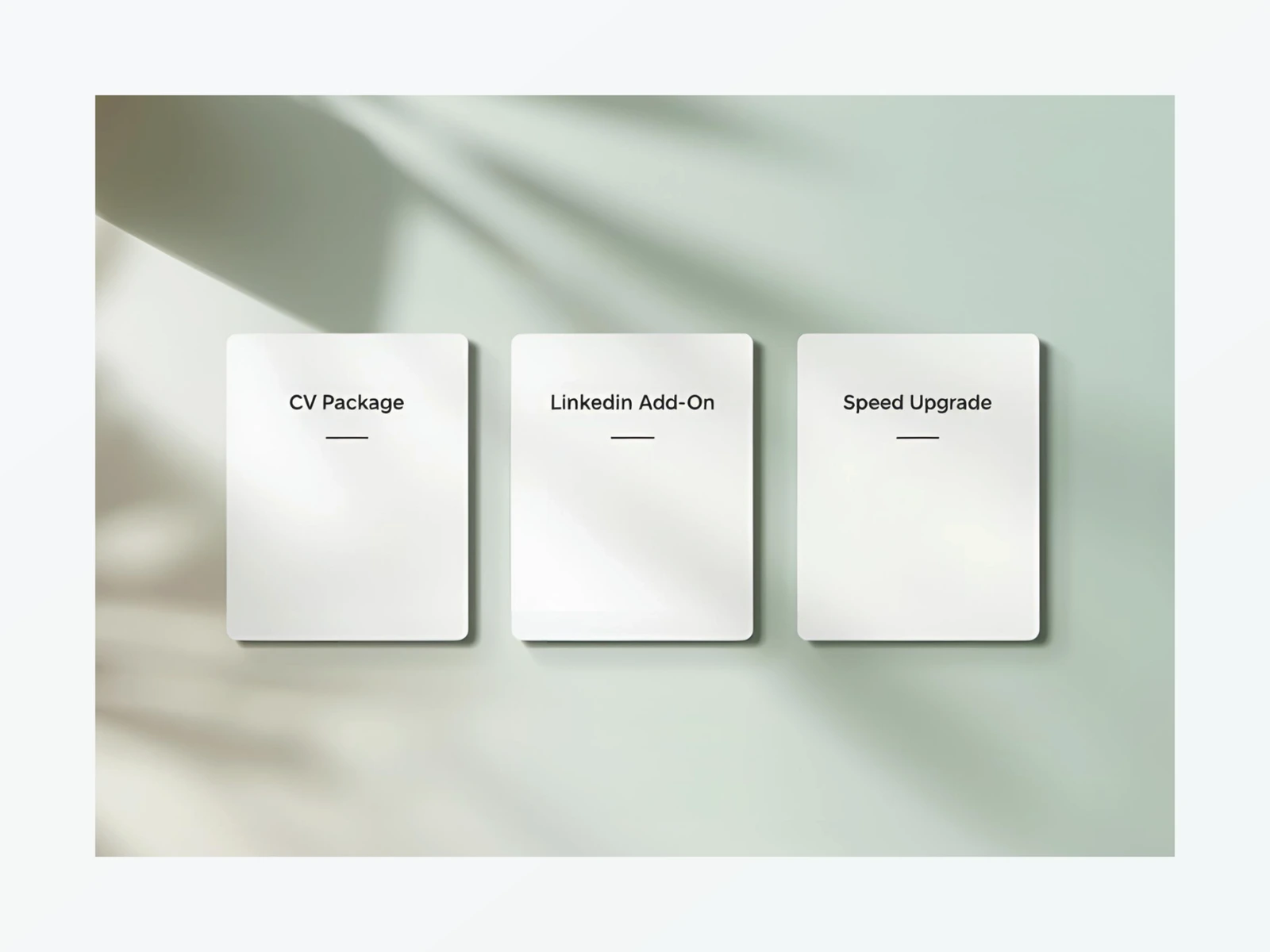 Pricing overview illustration showing CV, cover letter and LinkedIn profile on screen.