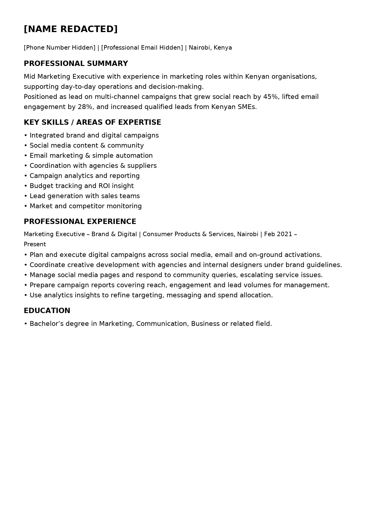 Transformed CV layout for a senior software engineer in fintech